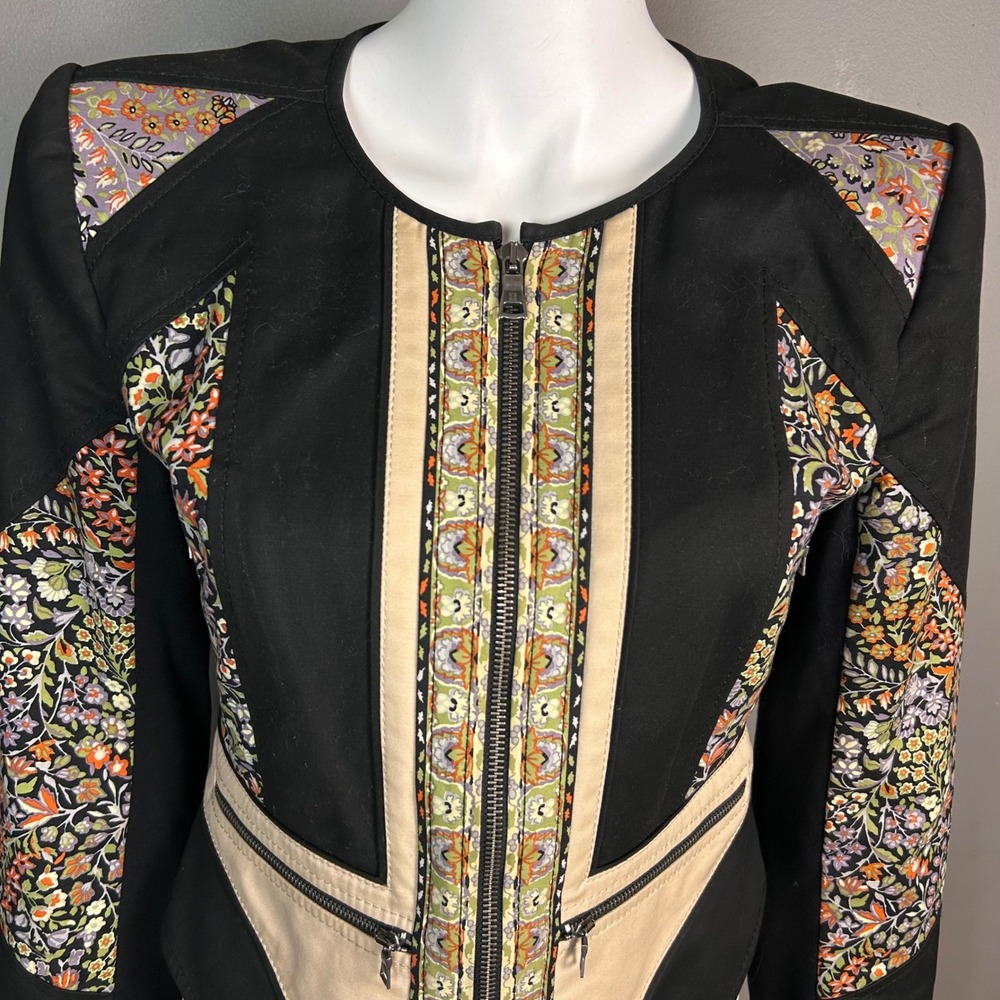 BCBGMAXAZRIA Floral Patchwork Jacket Blazer Mediu… - image 2